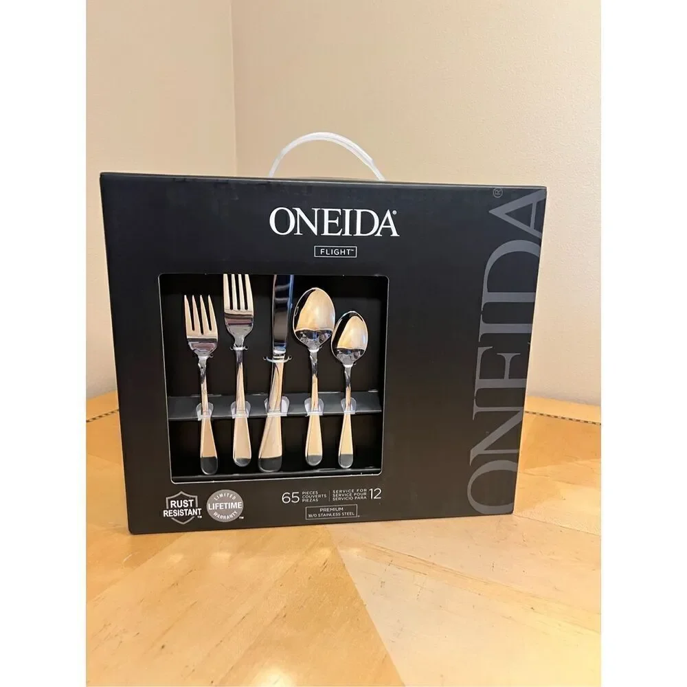 NIB! Oneida Flight 65 Piece Everyday Flatware Set Service For 12